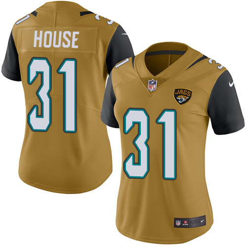 Women's Limited Davon House Nike Jersey Gold - #31 Rush NFL Jacksonville Jaguars